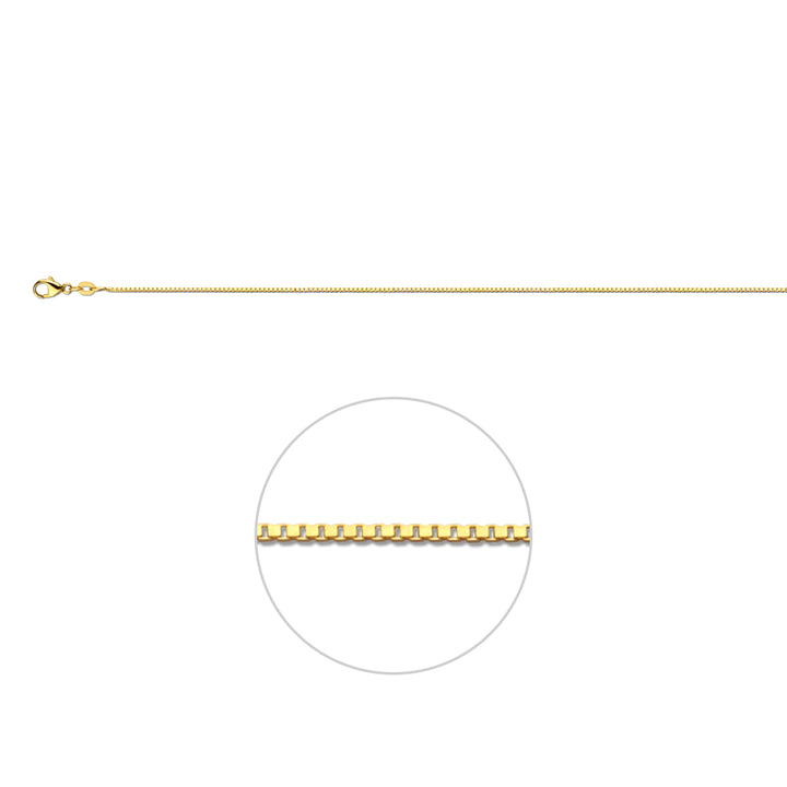 Doublé geelkleurig lengtecollier - Venetiaans 0,9mm