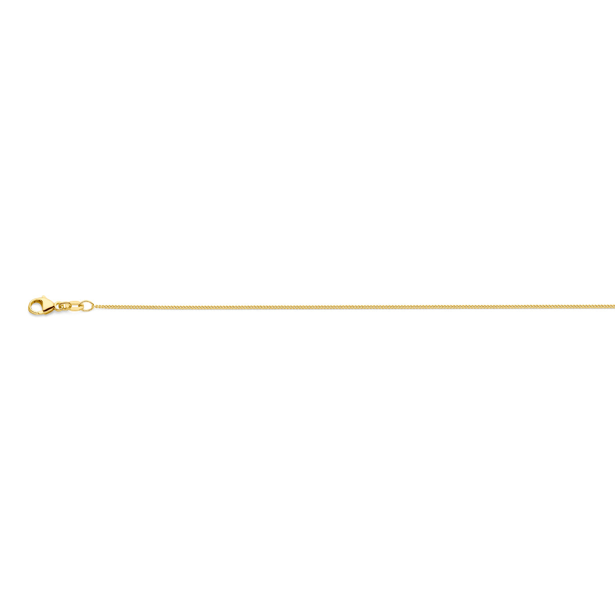 18krt geelgouden lengtecollier gourmette 4 zijdes geslepen 1.1mm | 41-43-45cm