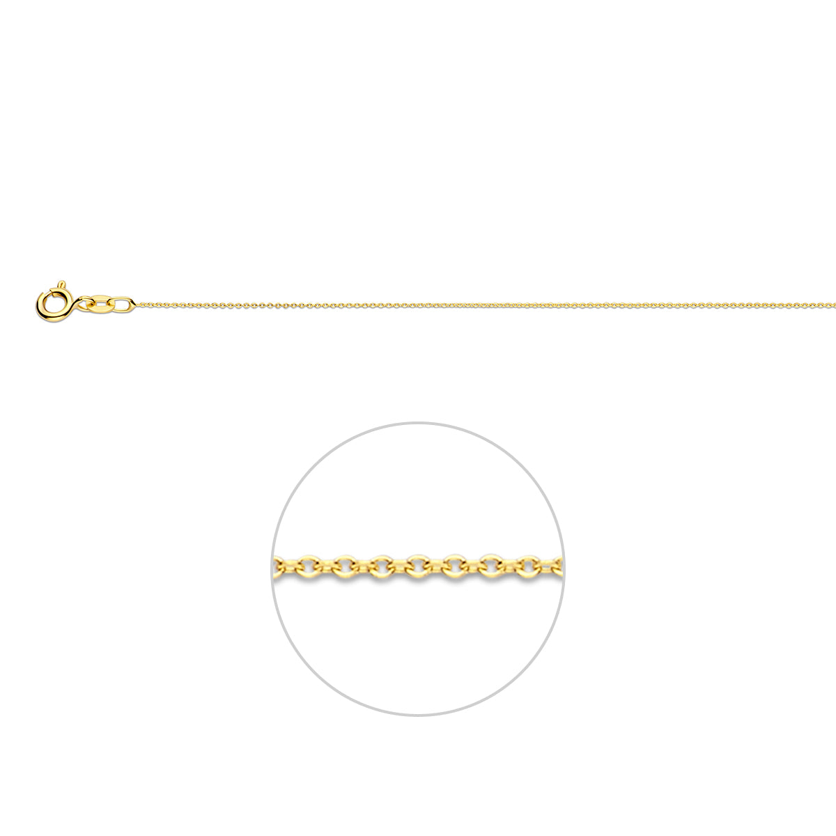 14krt geelgouden collier anker plat 0,8mm - 41-43-45cm