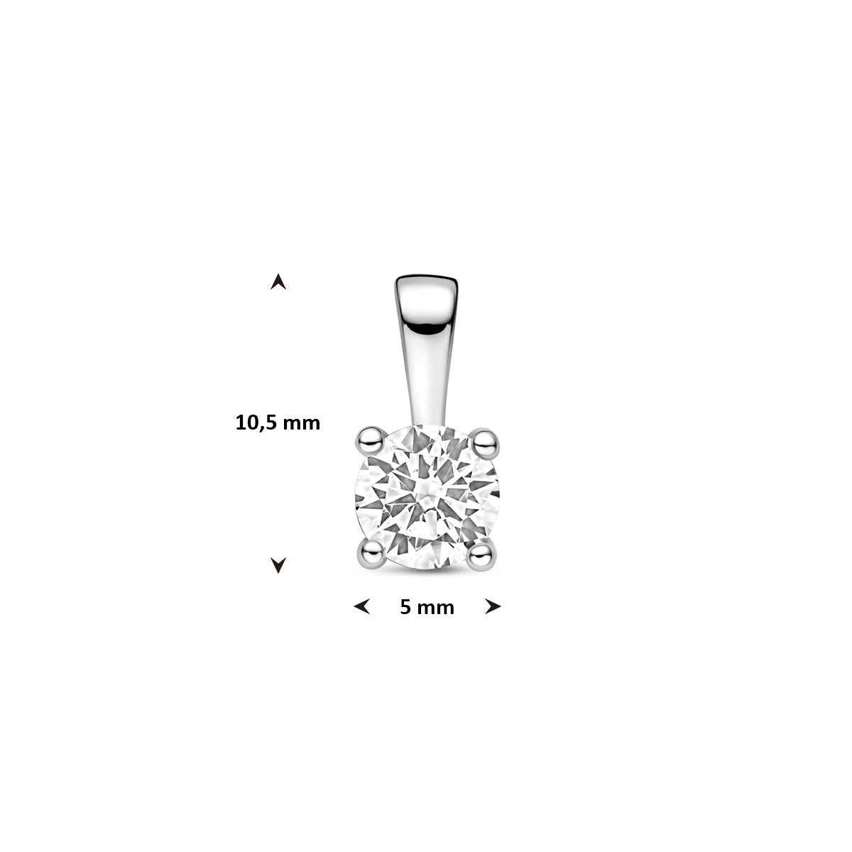 Zilveren hanger zirkonia | 10,5x5mm