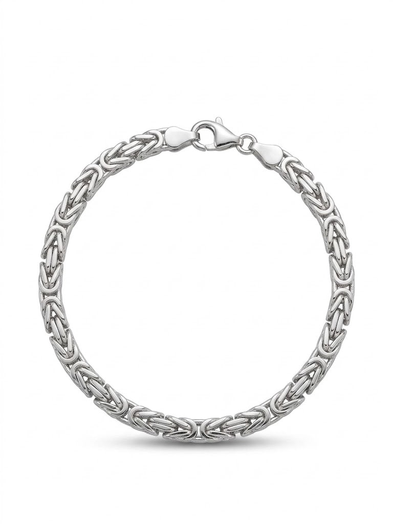 Zilveren armband koningsschakel 4.8mm | 22cm