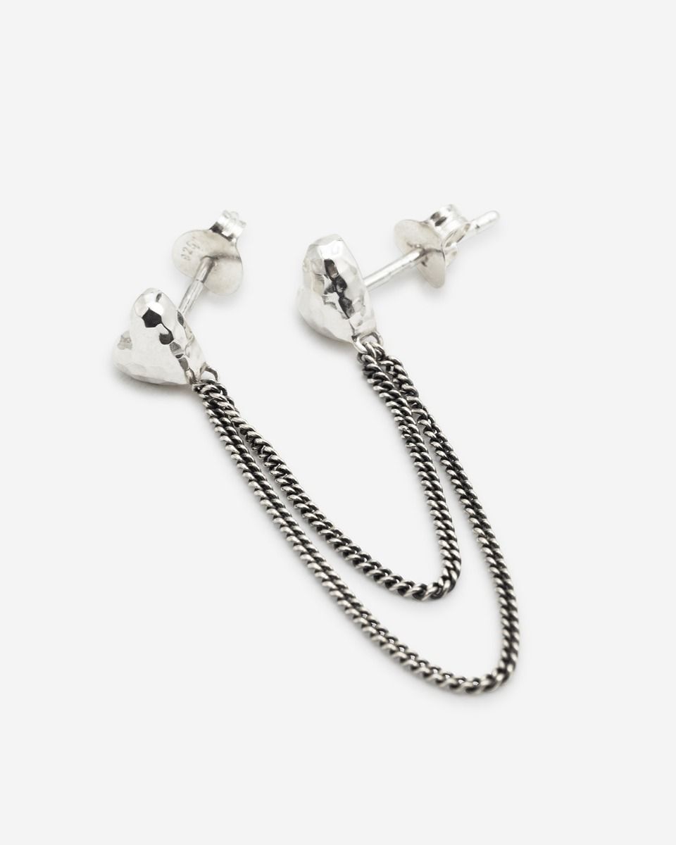 BUDDHATOBUDDHA - Dubbel hart oorsteker single piece | 5,5mm