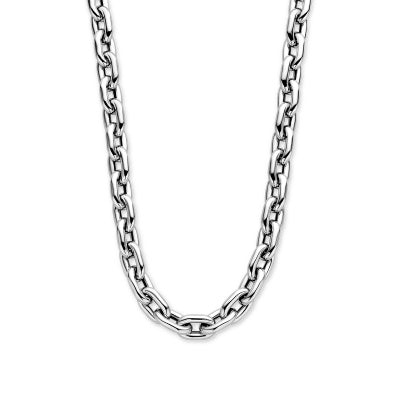 Zilveren collier paperclip ronde buis 10.6mm | 43-46cm