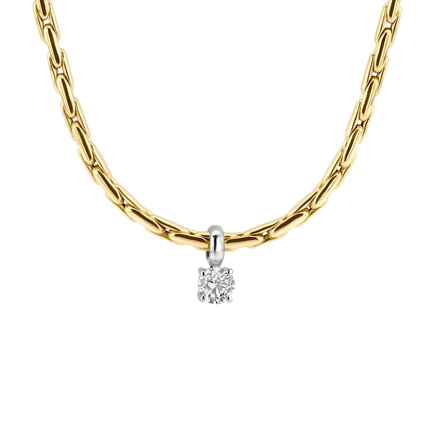 Blush Collier 3053BZI -  Geel en Wit Goud (14k) met Zirkonia