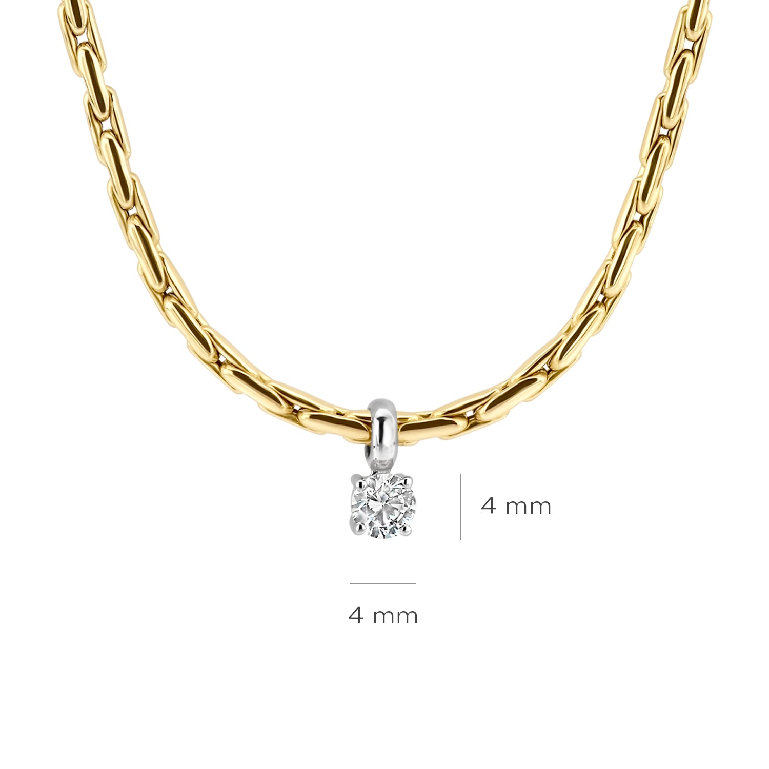 Blush Collier 3053BZI -  Geel en Wit Goud (14k) met Zirkonia