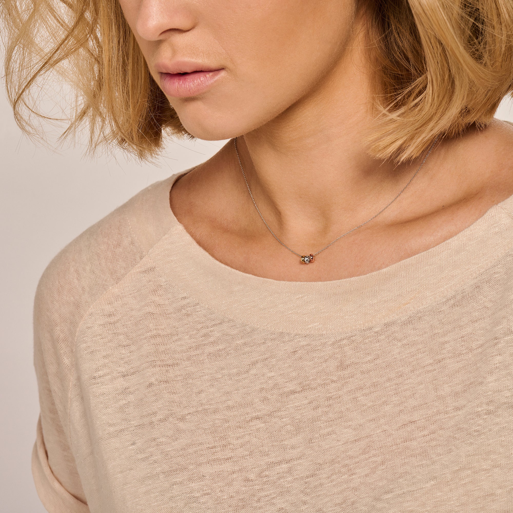 Blush Collier 3055WYR -  Wit, Rosé en Geel Goud (14k)