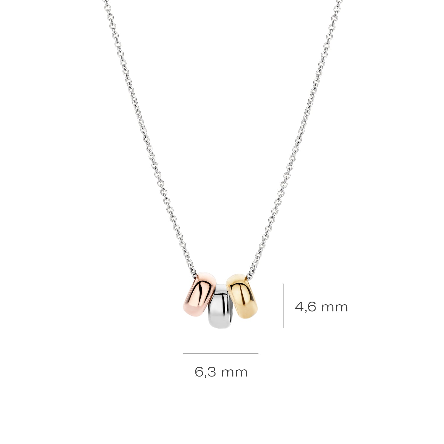 Blush Collier 3055WYR -  Wit, Rosé en Geel Goud (14k)