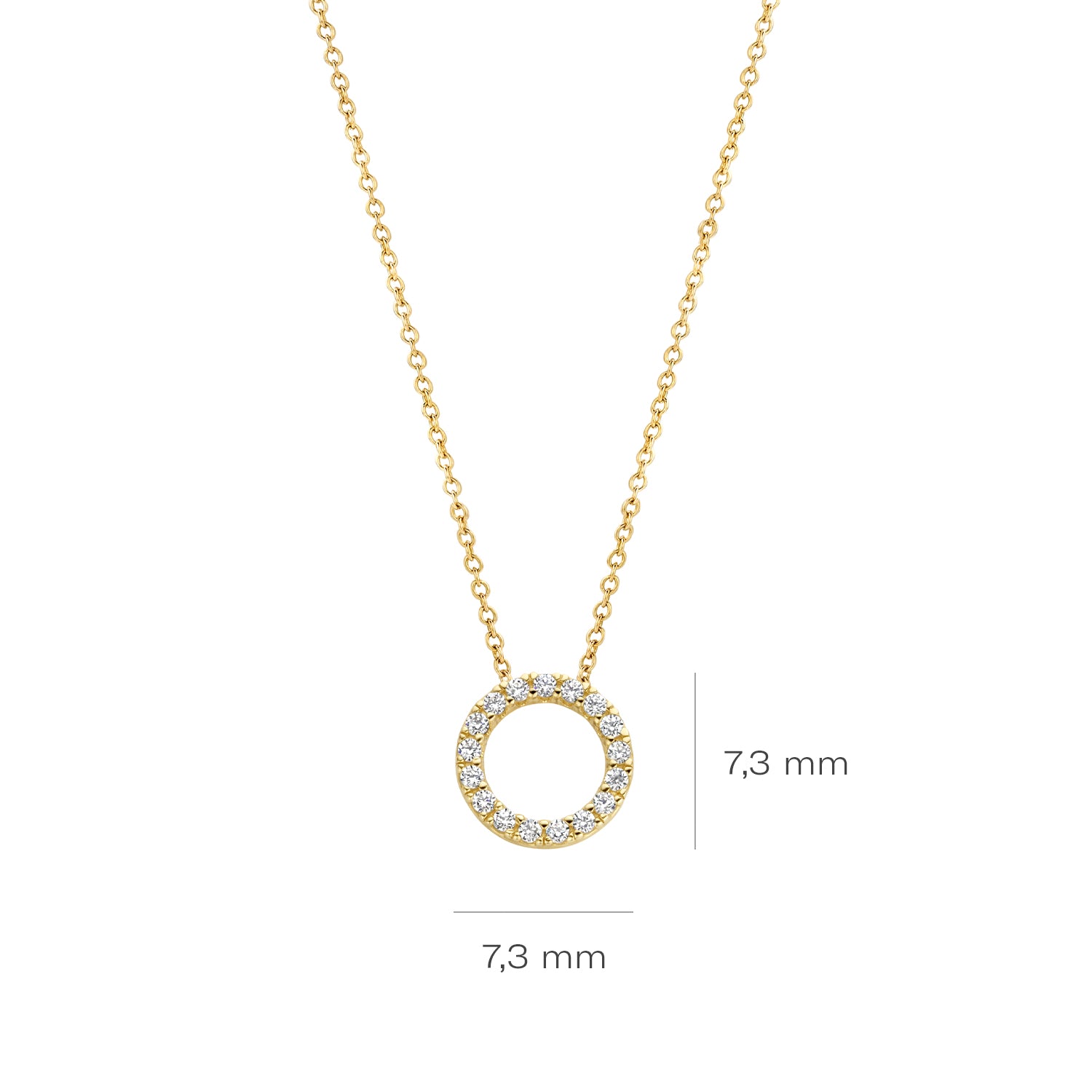 Blush Collier 3065BZI - Geel en Wit Goud  (14k) met Zirkonia