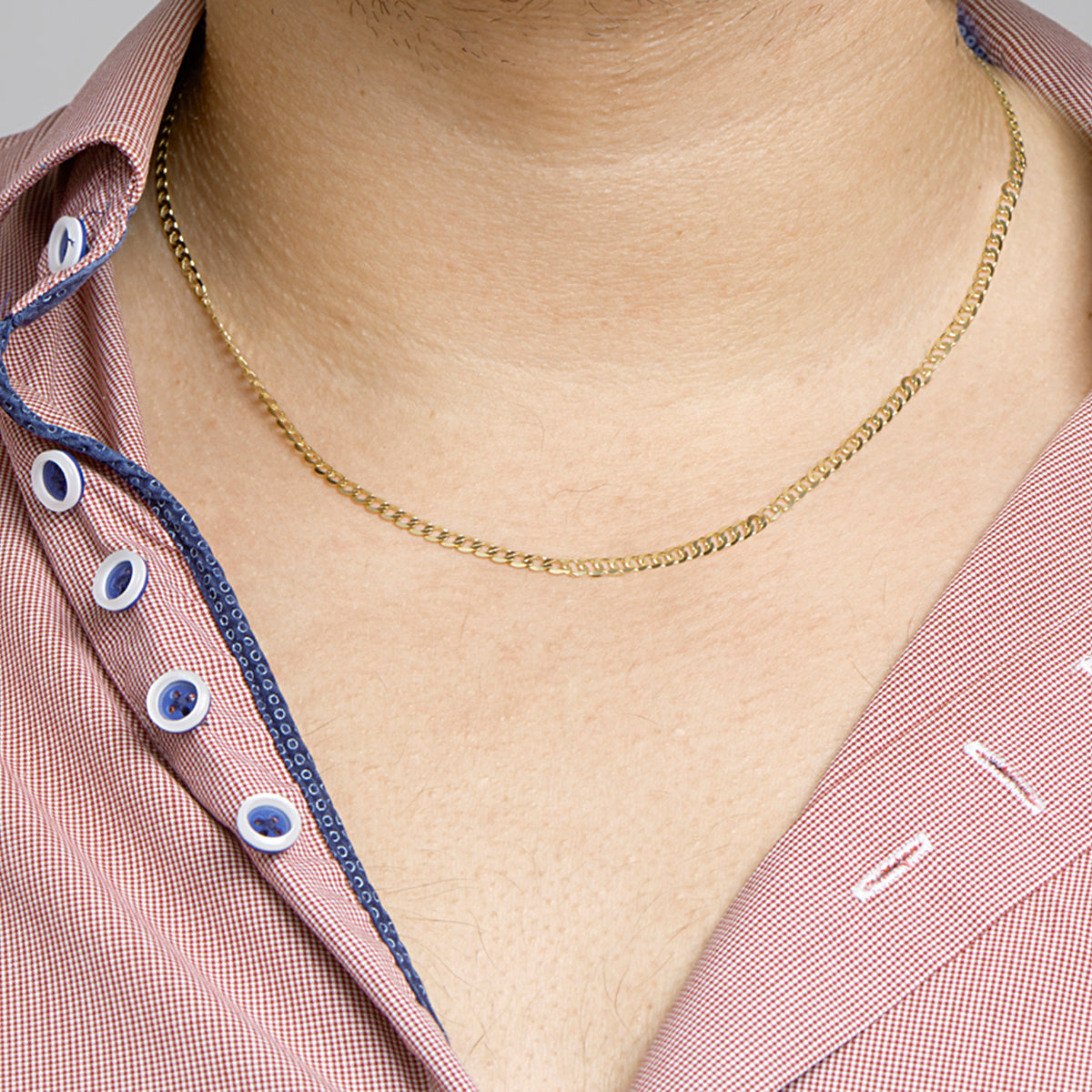 14krt geelgouden collier gourmette 6-zijdes geslepen 3,3mm