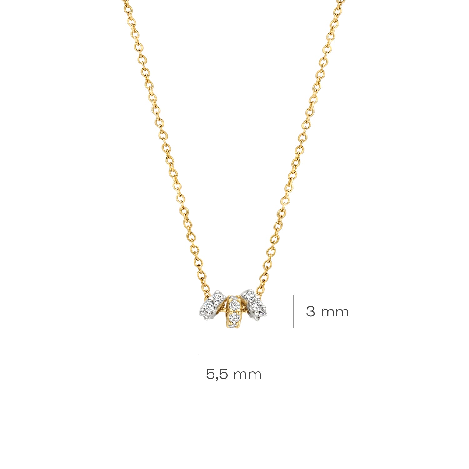 Blush Collier 3136BZI - Geel en Wit Goud (14k) met Zirkonia