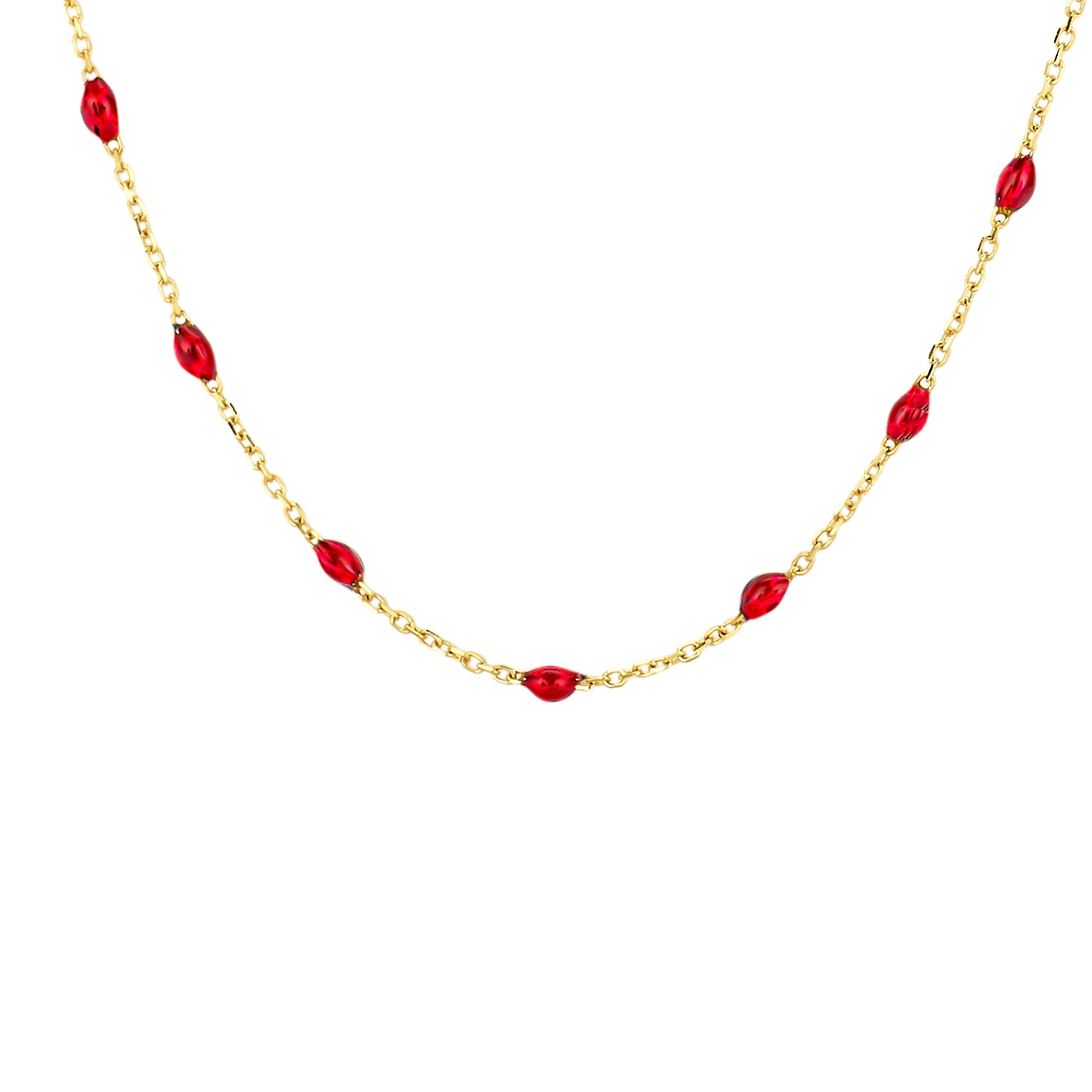 Blush Collier 3162YRR - Geel Goud (14k) met Resin Rood