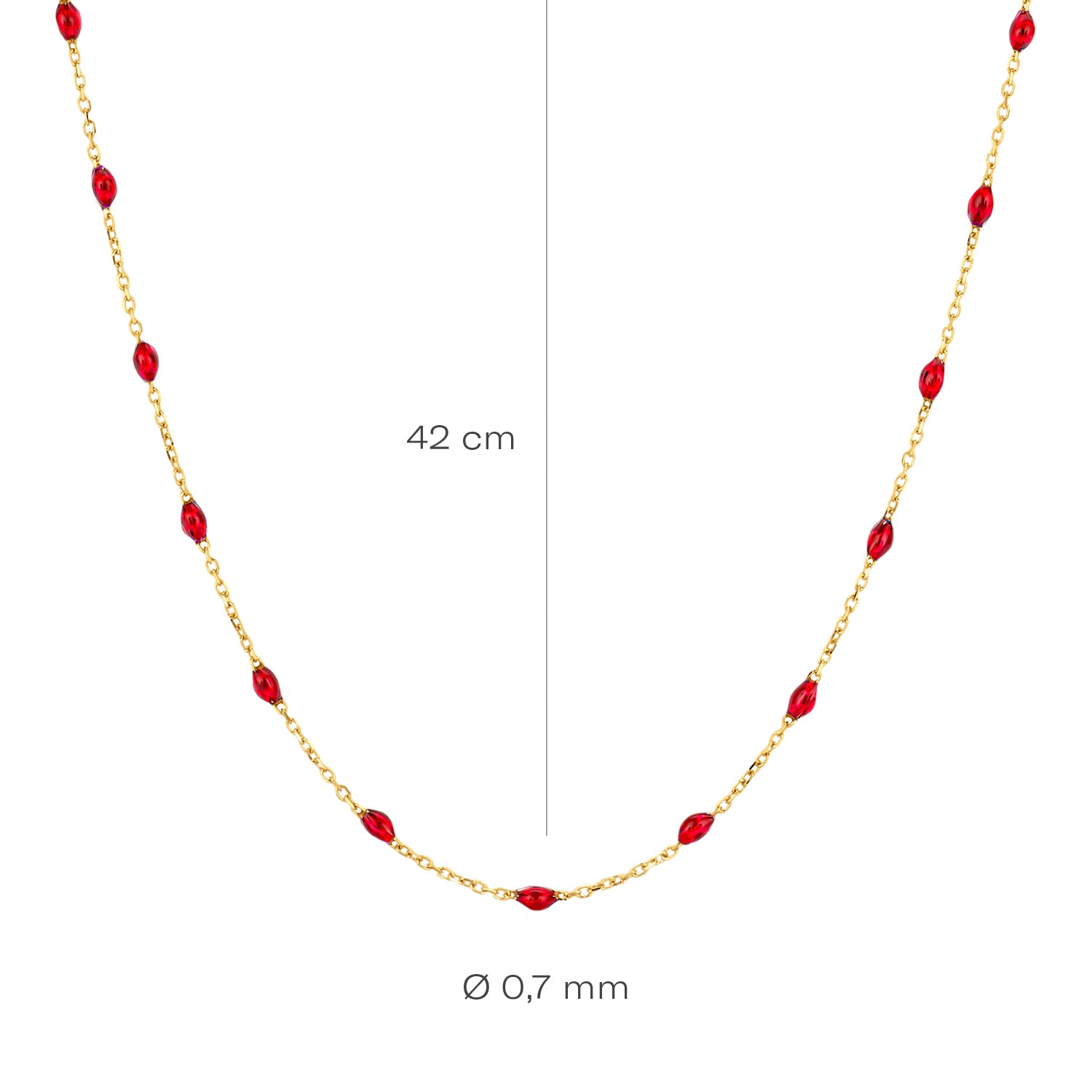 Blush Collier 3162YRR - Geel Goud (14k) met Resin Rood