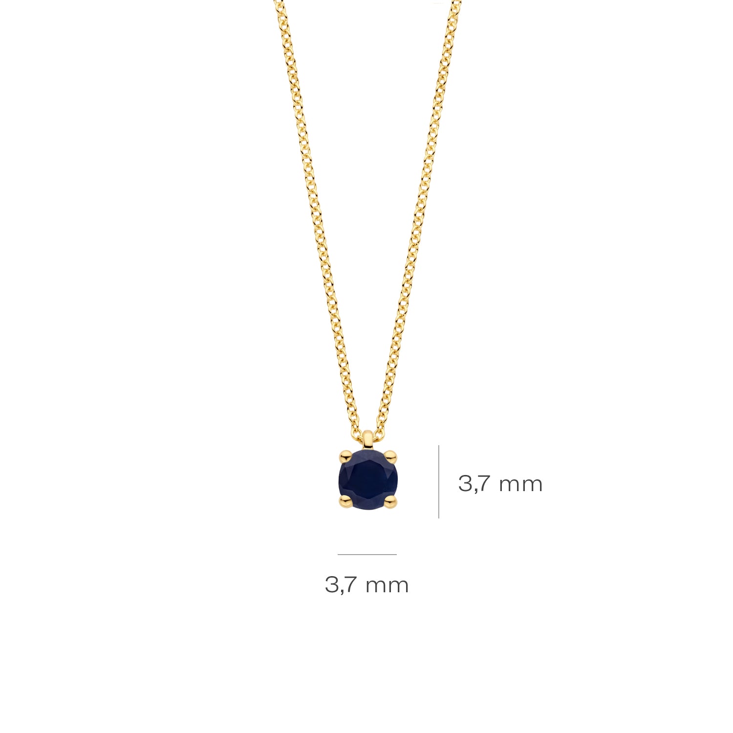 Blush Collier 3200YBS - Geel Goud (14k) met Blauwe Saffier