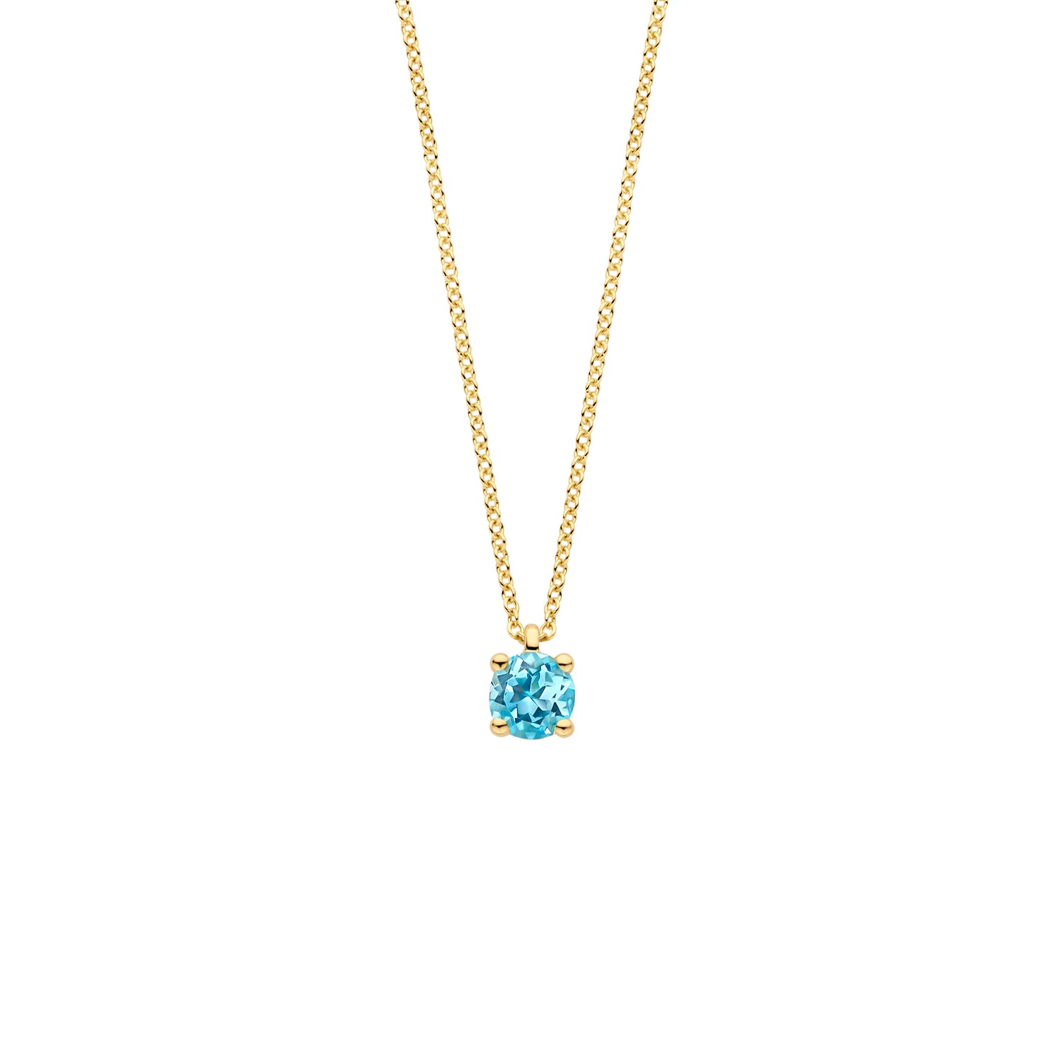 Blush Collier 3200YBT - Geel Goud (14k) met Blauwe Topaas