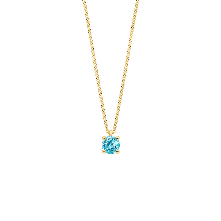 Blush Collier 3200YBT - Geel Goud (14k) met Blauwe Topaas