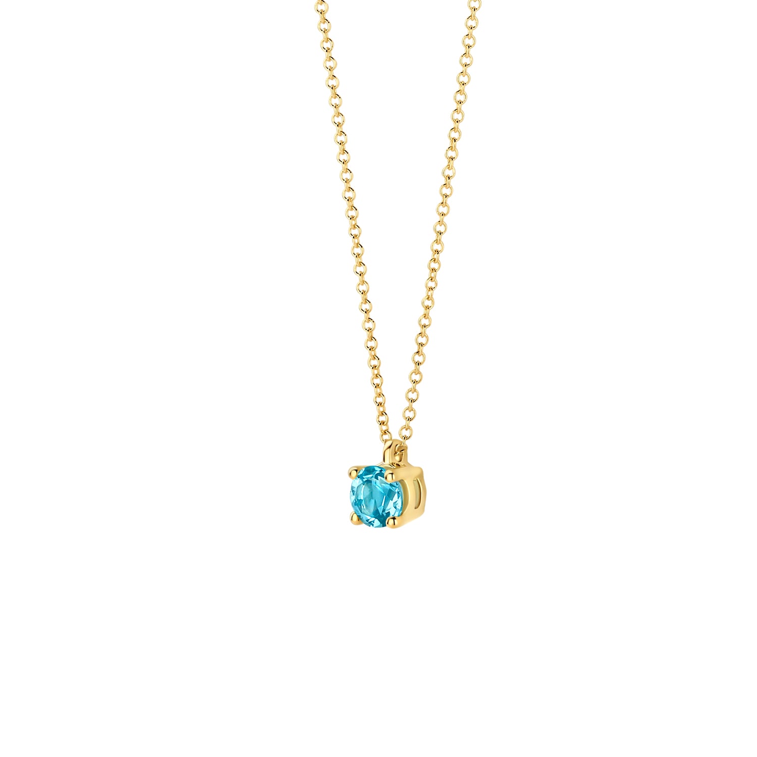 Blush Collier 3200YBT - Geel Goud (14k) met Blauwe Topaas