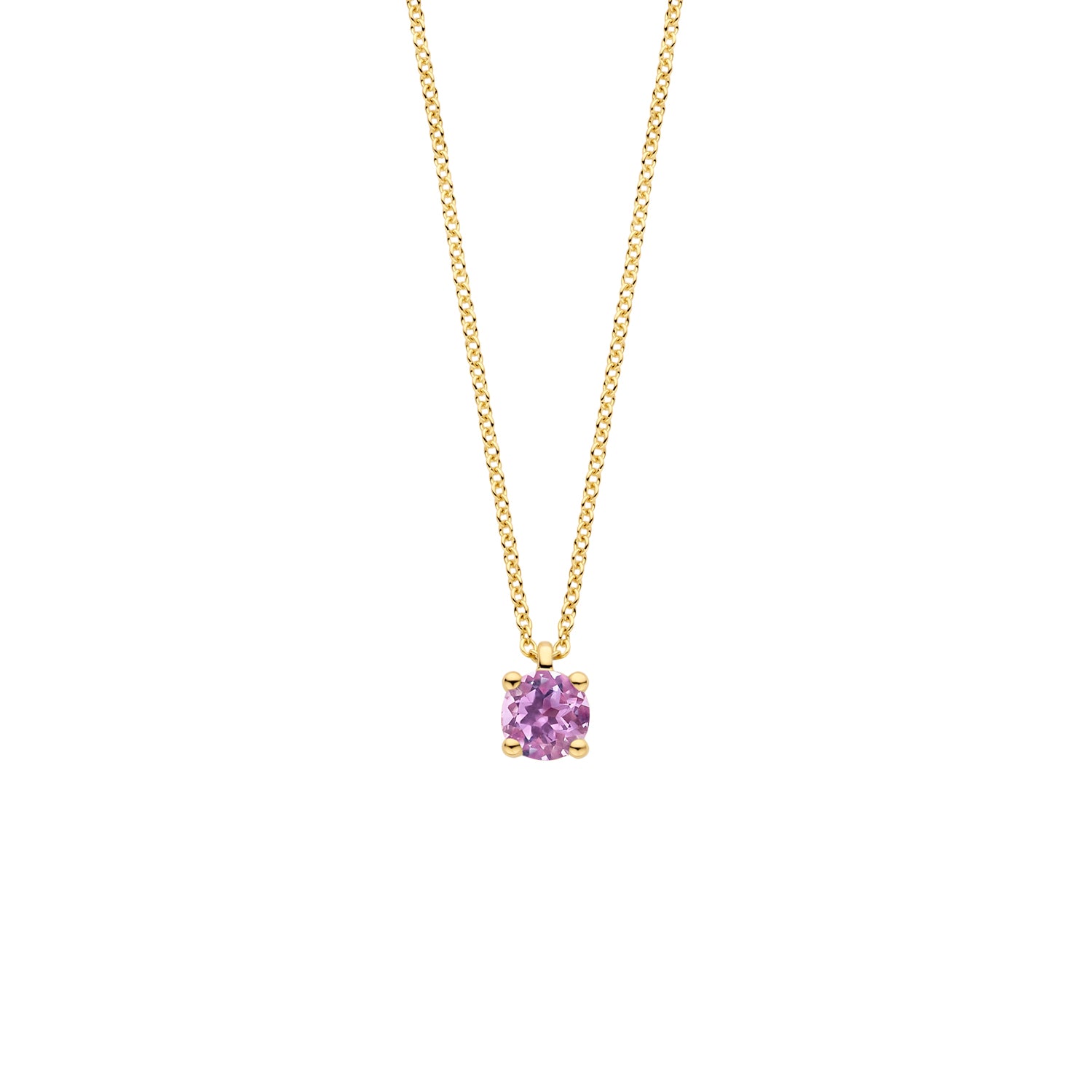 Blush Collier 3200YPA - Geel Goud (14k) met Roze Amethist