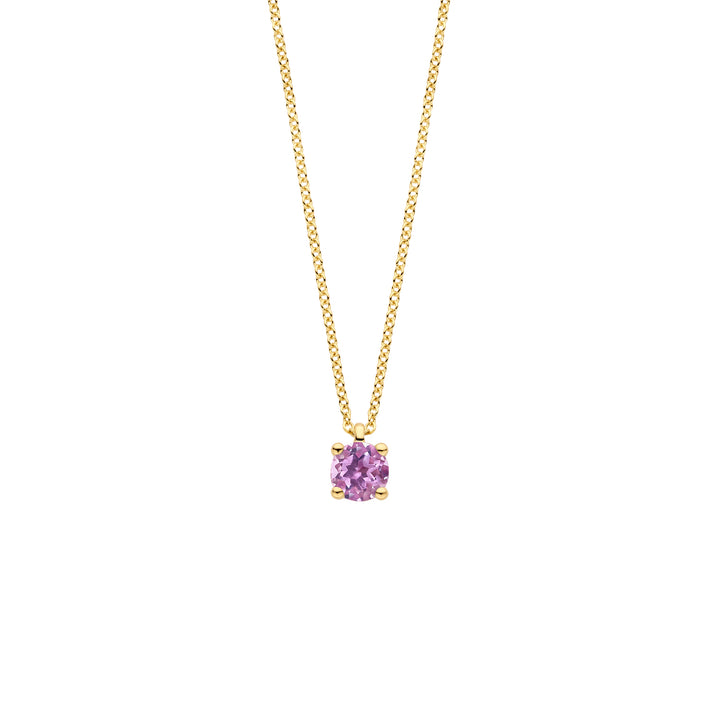 Blush Collier 3200YPA - Geel Goud (14k) met Roze Amethist