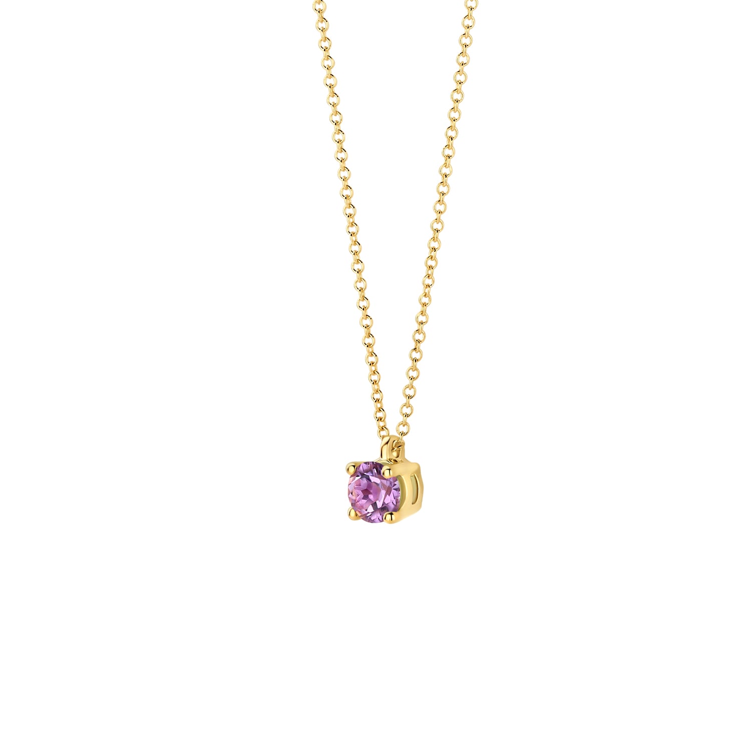 Blush Collier 3200YPA - Geel Goud (14k) met Roze Amethist
