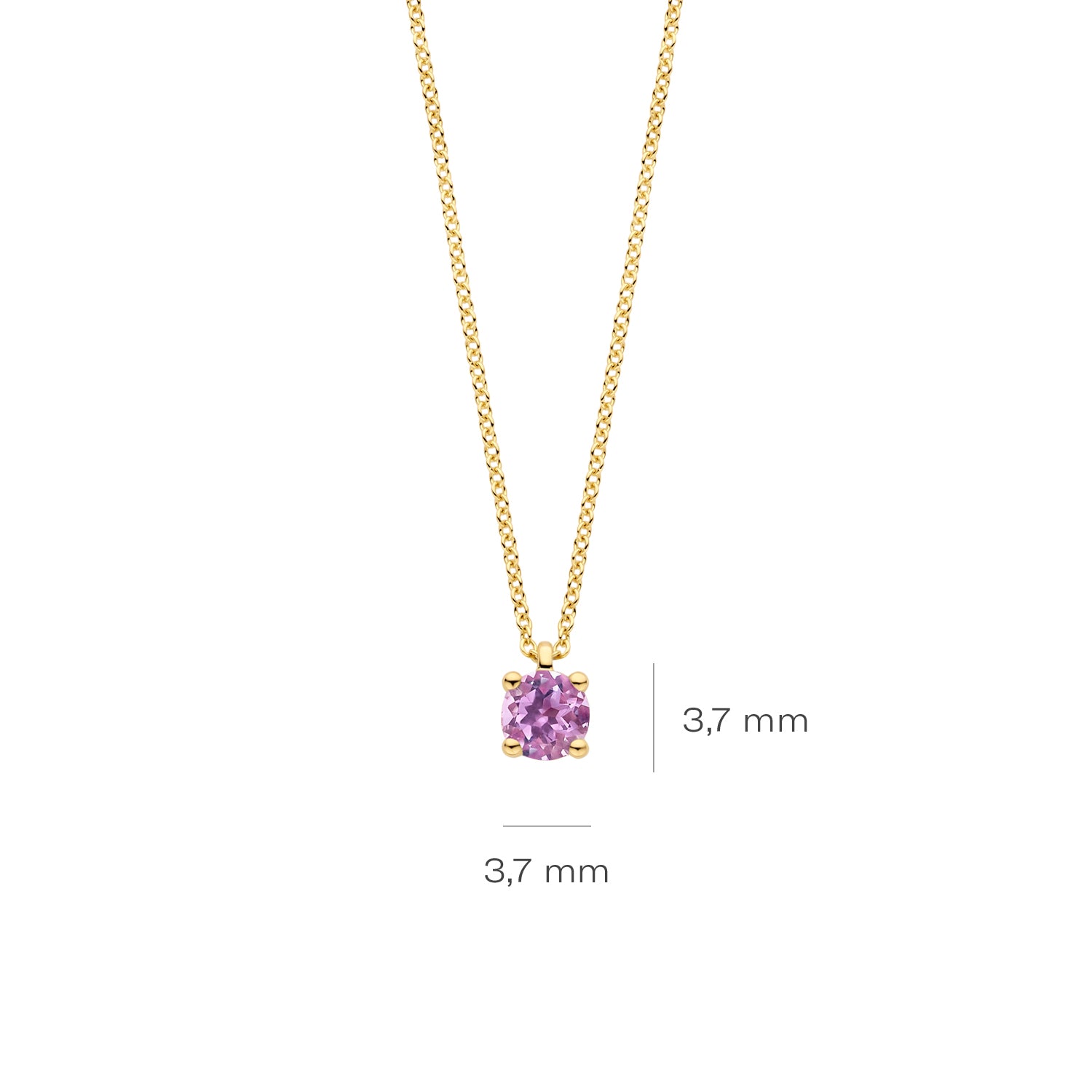 Blush Collier 3200YPA - Geel Goud (14k) met Roze Amethist