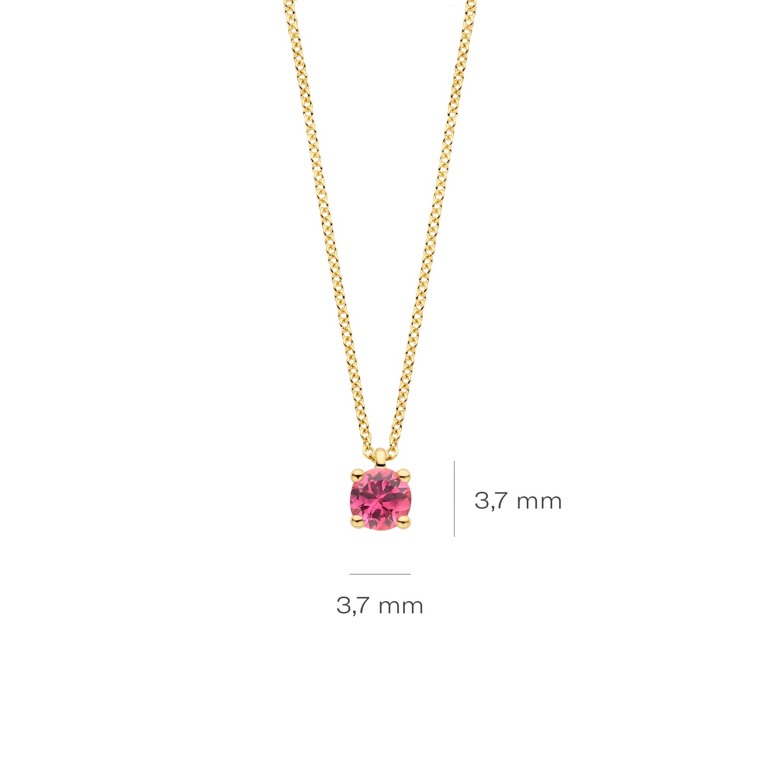 Blush Collier 3200YPT - Geel Goud (14k) met Roze Toermalijn