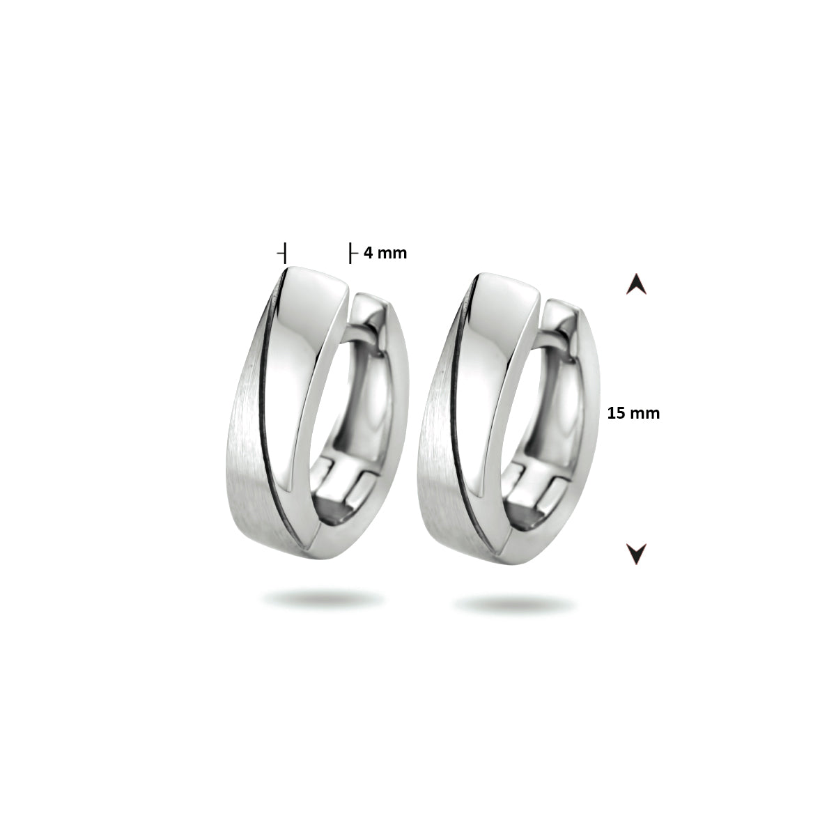 Zilveren klapoorringen | 15x4mm