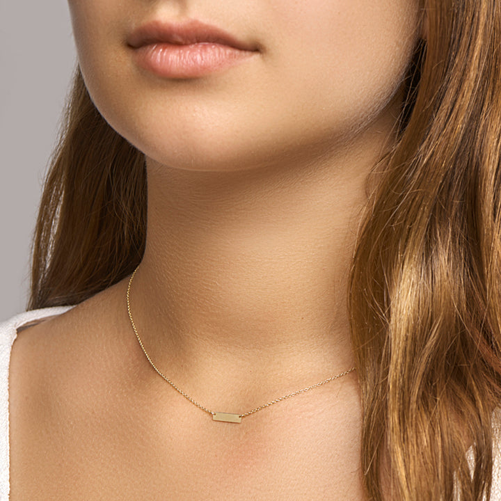 14krt geelgouden graveercollier plaat 3,0mm - 40-42-44cm