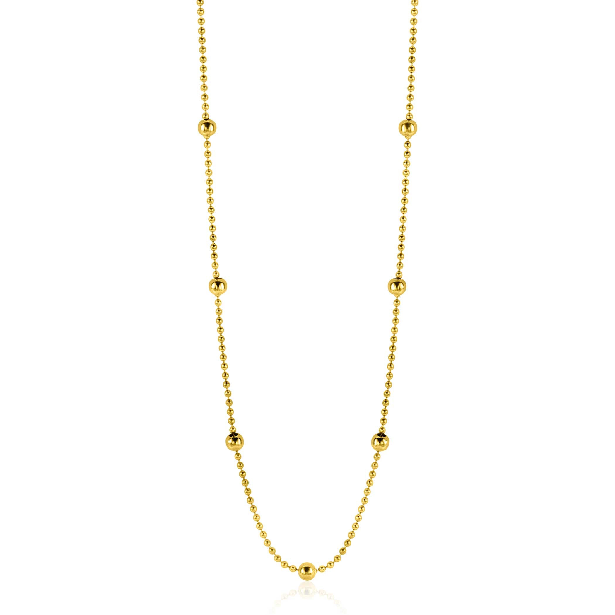 ZINZI Gold 14 krt gouden bolletjes collier 3mm breed. lengte 43cm ZGC311