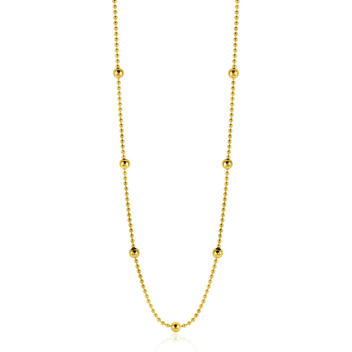 ZINZI Gold 14 krt gouden bolletjes collier 3mm breed. lengte 43cm ZGC311