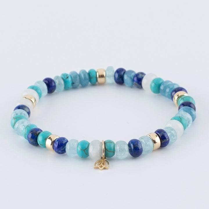 Y&G Blue Ocean | Edelstenen armband & 14kt goud