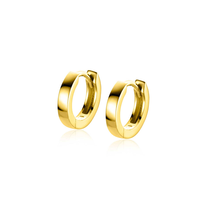 12mm ZINZI Gold 14 krt gouden oorRing met luxe klapsluiting 12mm x 2.2mm vierkante buis ZGO427