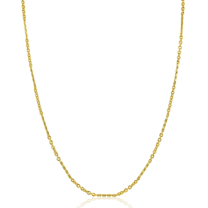 ZINZI Gold 14 karaat gouden massieve ketting met bewerkte gedraaide staafjes en fijne jasseron schakels 2mm breed 41-43cm ZGC500