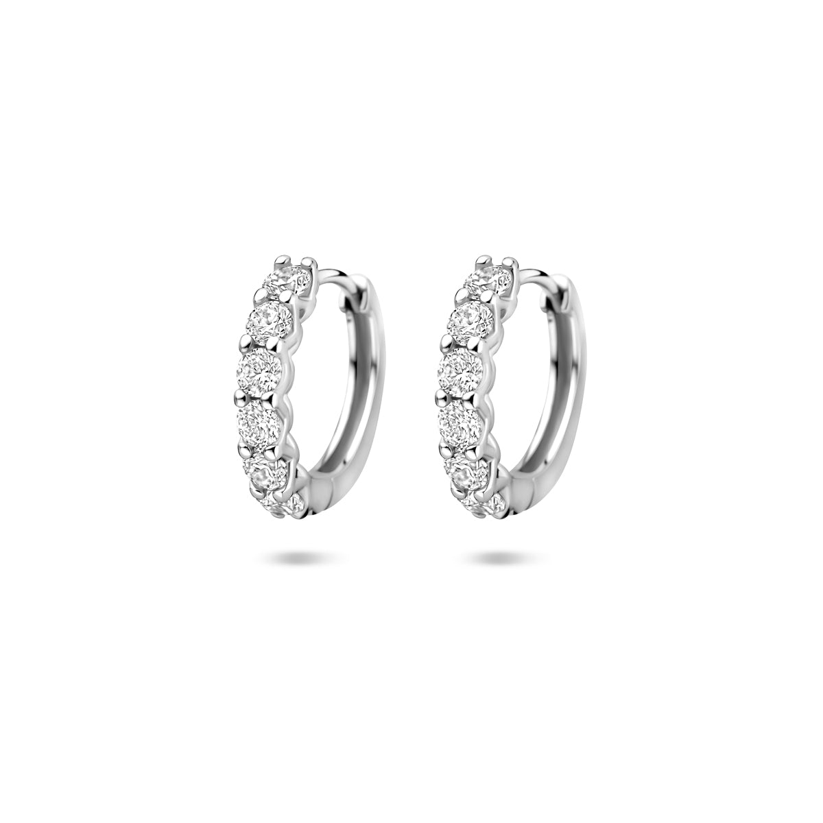 Zilveren klapoorringen zirkonia | 2,5x14,5 mm