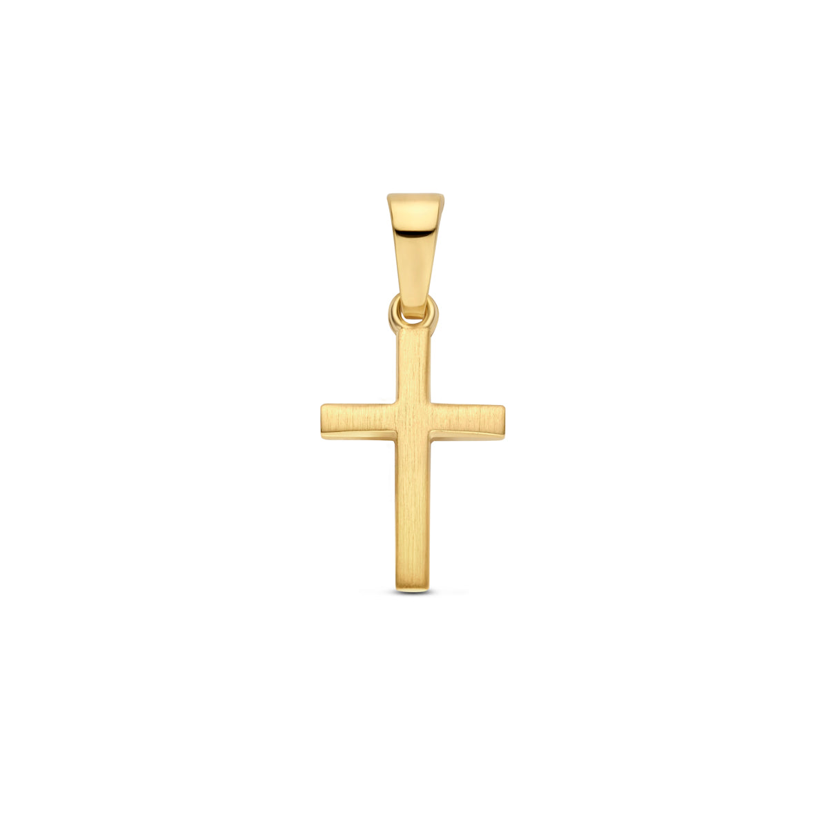 14krt geelgouden hanger kruis mat 13x9mm