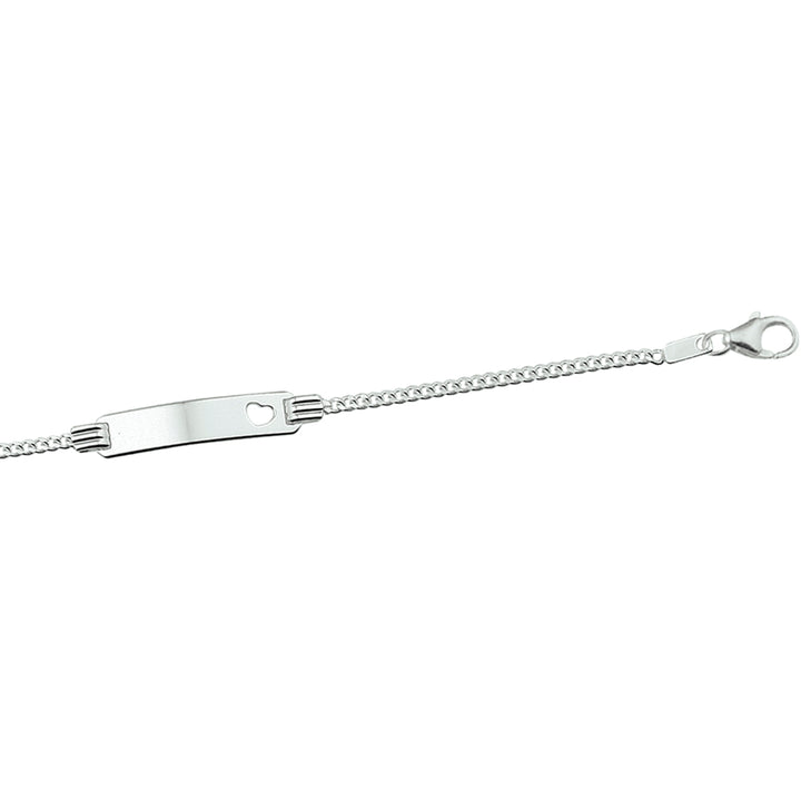 Zilveren graveerarmband hart gourmette plaat 19x4,2mm. 11-13cm