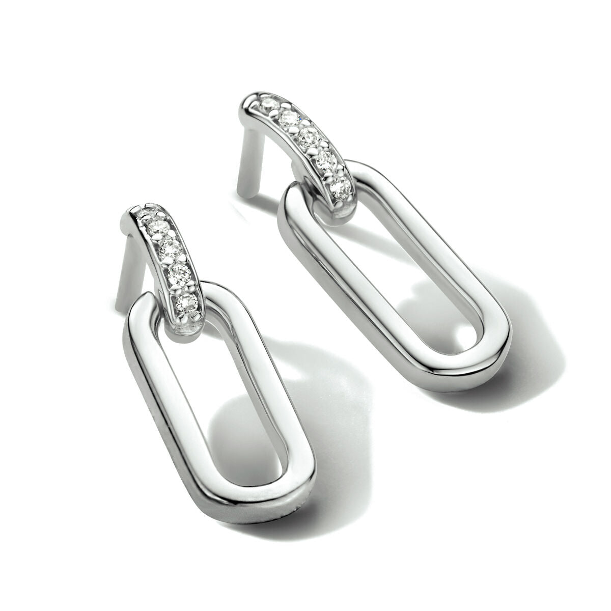 14krt witgouden oorbellen briljant 0.03ct