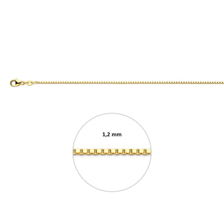 Zilveren verguld lengtecollier - Venetiaans 1,2mm