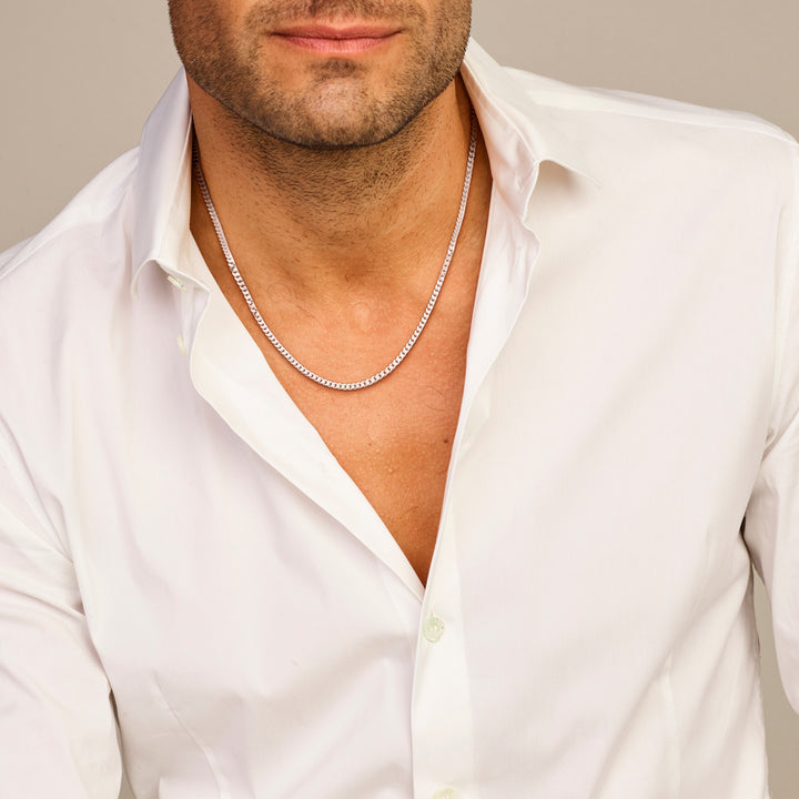 Zilveren lengtecollier - gourmette 6-zijdes geslepen 2.8mm