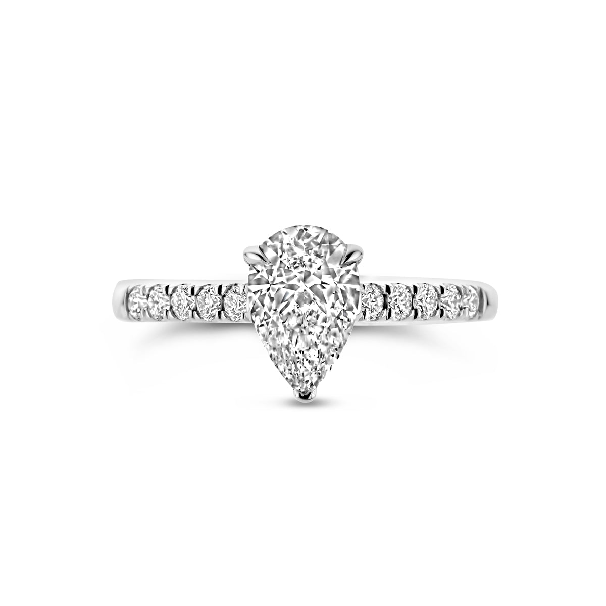 Facette - 14krt witgouden ring met LG diamant 1,225ct GHSI - Inclusief IGI certificaat 1.03 F-VVS2