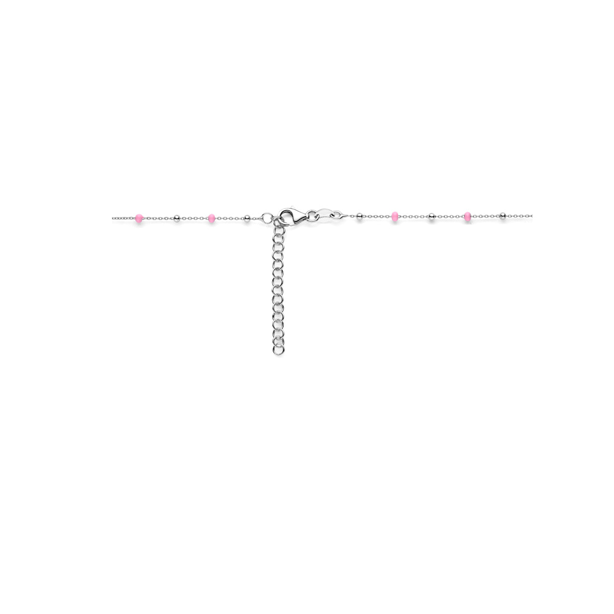 Zilveren collier roze hart  | 36+4cm