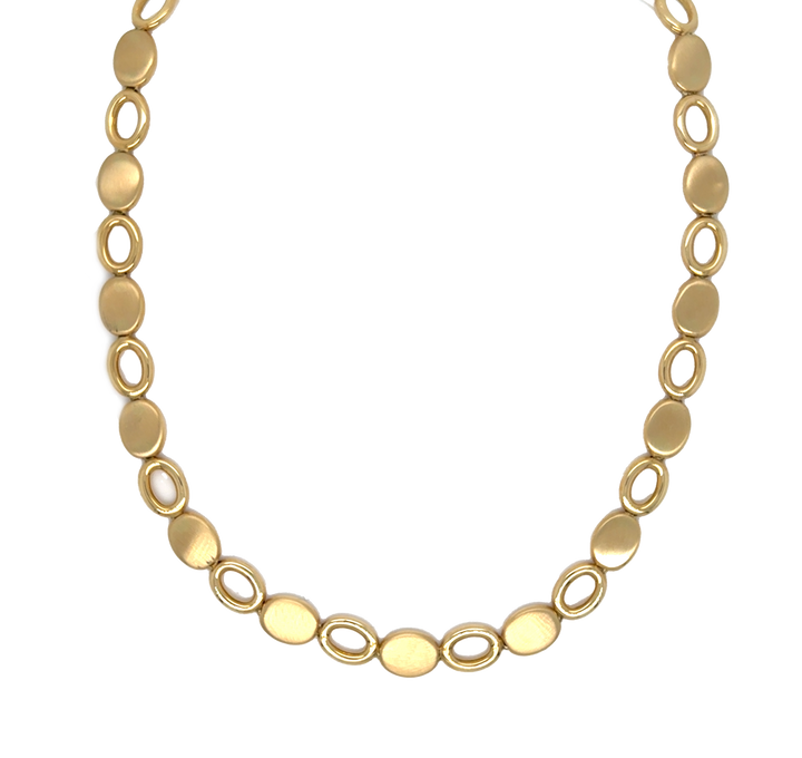 14krt geelgouden collier deels gematteerd - 45cm