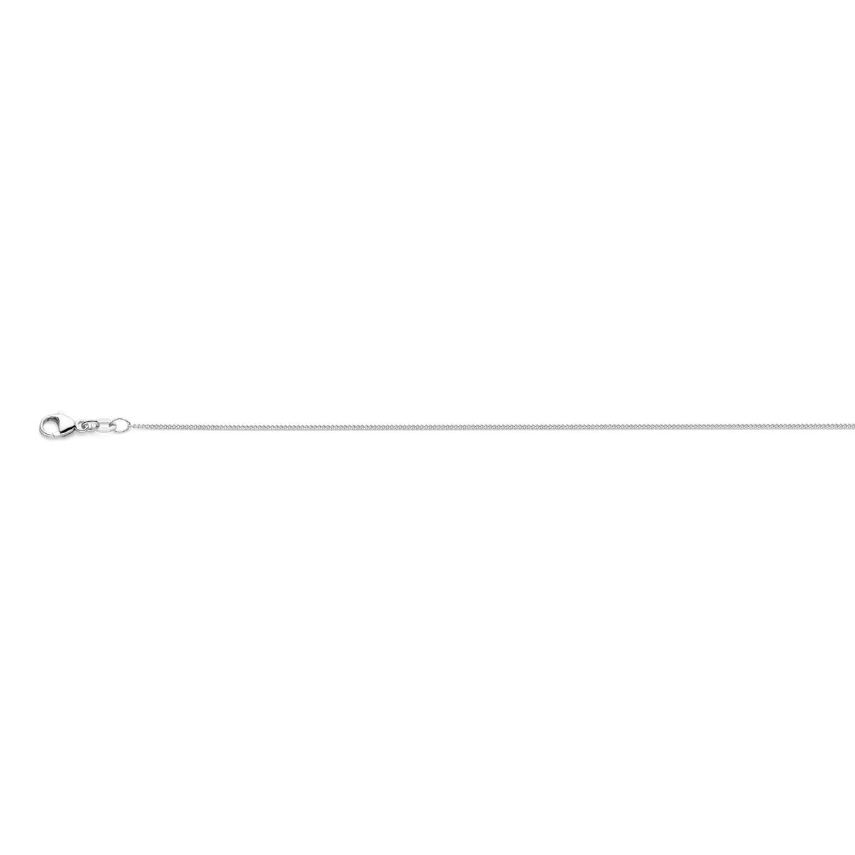 18krt witgouden lengtecollier gourmette 4 zijdes geslepen 1.1mm | 41-43-45cm