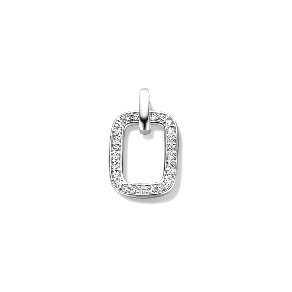 14krt witgouden hanger met 0.125ct briljant HSI | 10x16mm