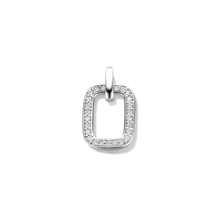 14krt witgouden hanger met 0.125ct briljant HSI | 10x16mm