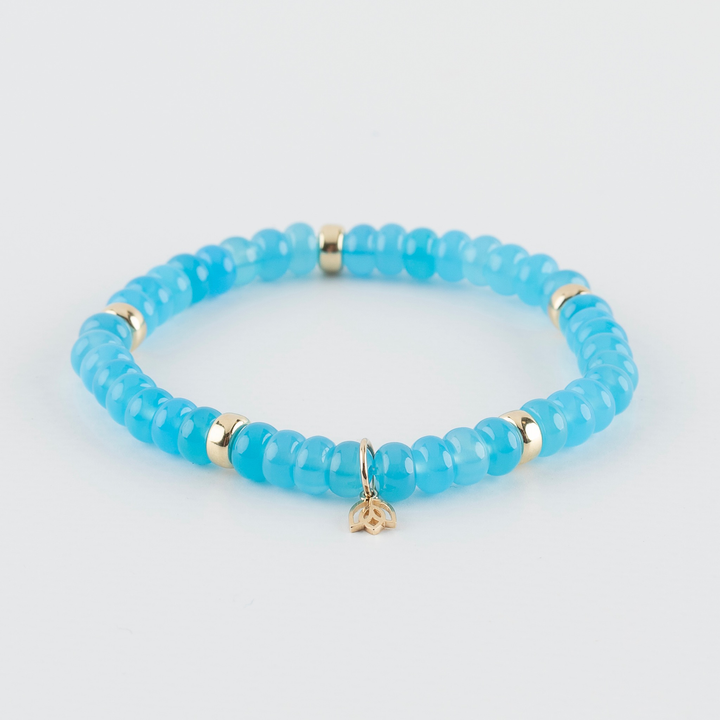 Y&G edelstenen armband | Felblauwe chalcedoon