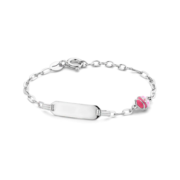 Zilveren graveerarmband lieveheersbeestje plaat 5mm | 11-13cm