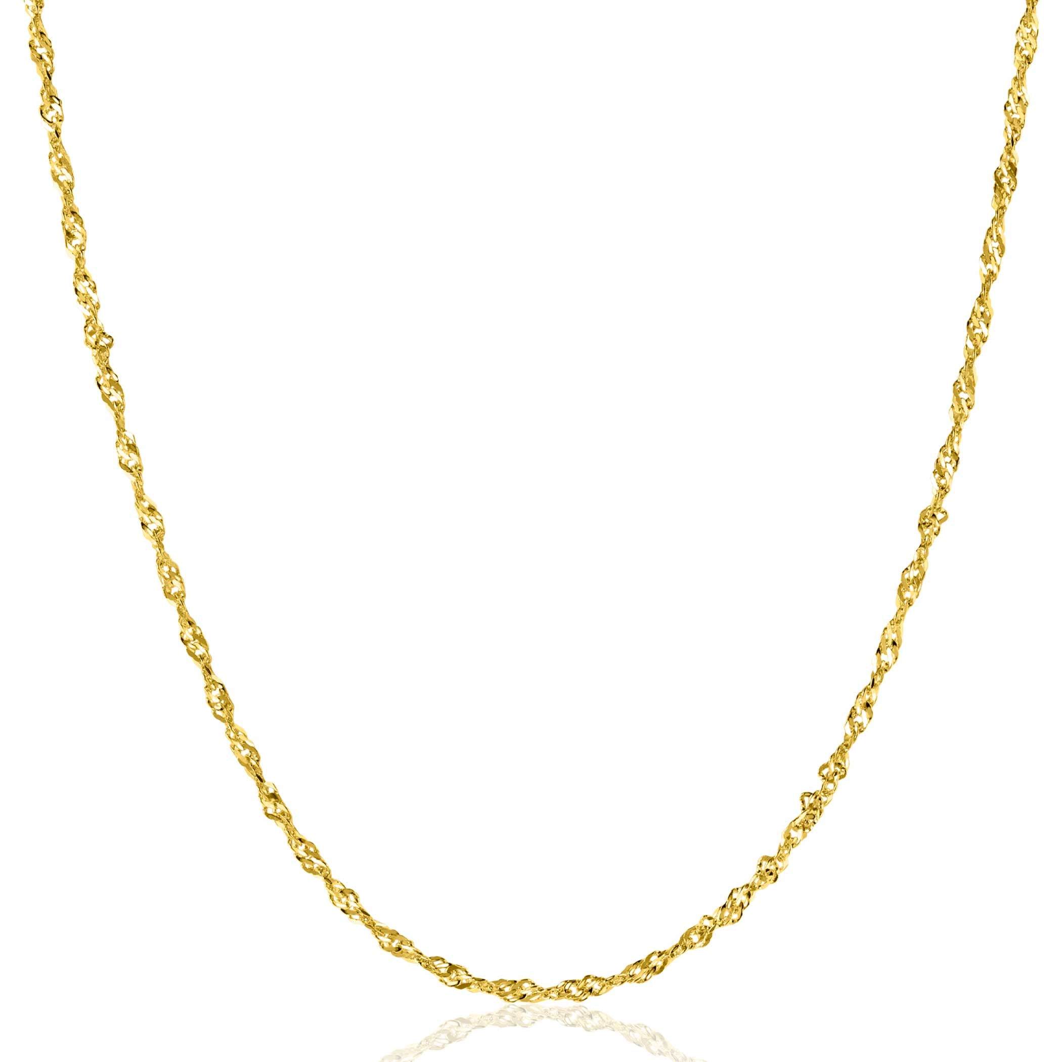 ZINZI Gold 14 karaat gouden massieve Singapore ketting 1.8mm breed 41-43cm ZGC501