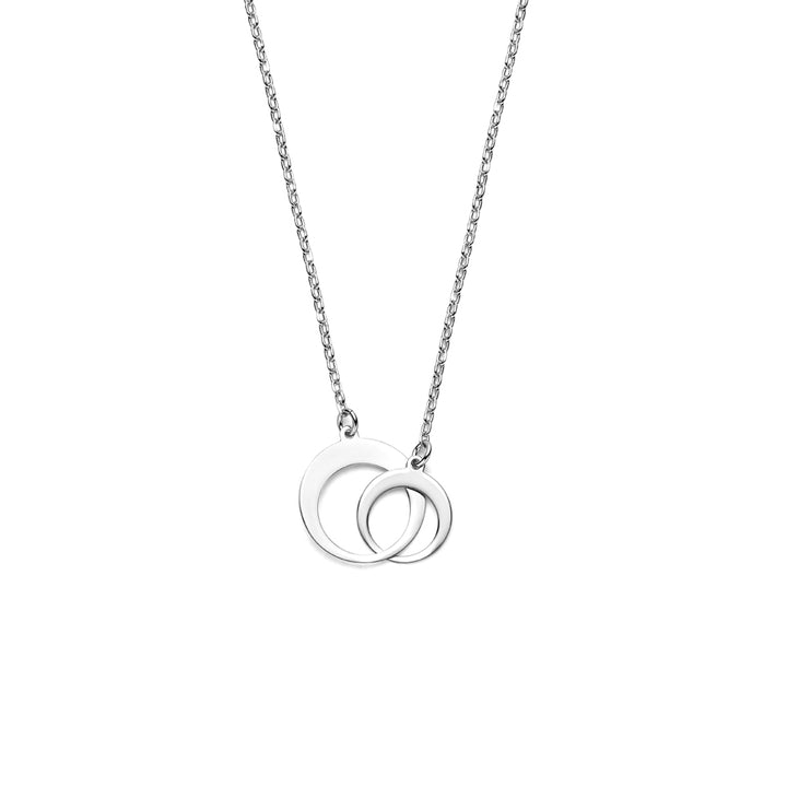 Zilveren collier met twee rondjes | 40+4cm