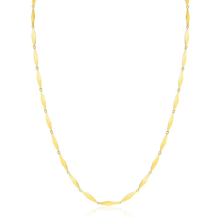 ZINZI Gold 14 krt gouden massieve ketting met glanzende lange ruitvormige schakels 3mm breed 45cm ZGC492