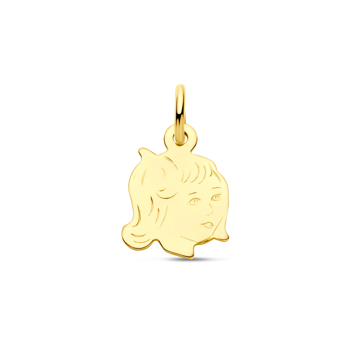 14krt geelgouden hanger meisje | 15x11mm